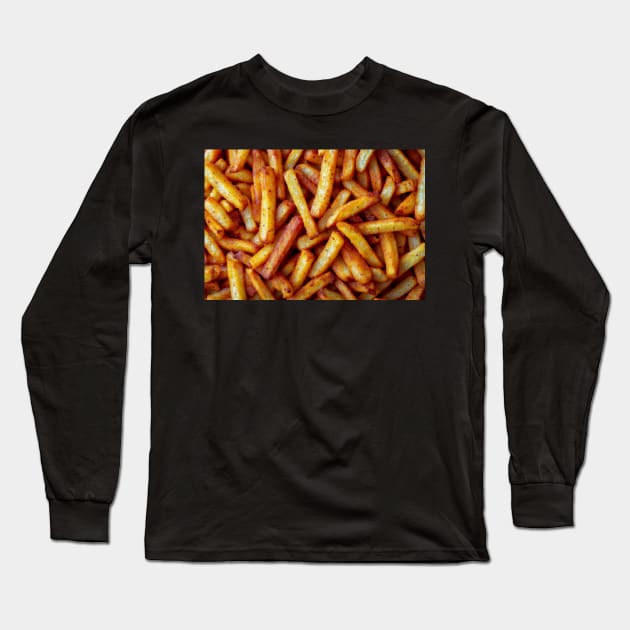 French Fries - Macro Long Sleeve T-Shirt by jecphotography